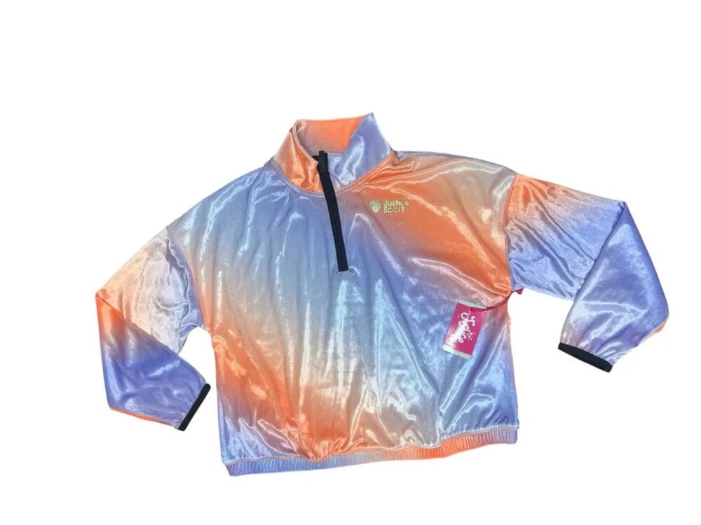 Justice Sport Half Zip Pullover Orange Lavender
